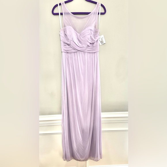 NWT! DAVID'S BRIDAL Long Mesh Dress with Illusion Sweetheart Neckline! - Picture 5 of 9